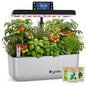 Hydroponics Growing System with Seeds, 12-Pod Indoor Herb Garden - color: silver