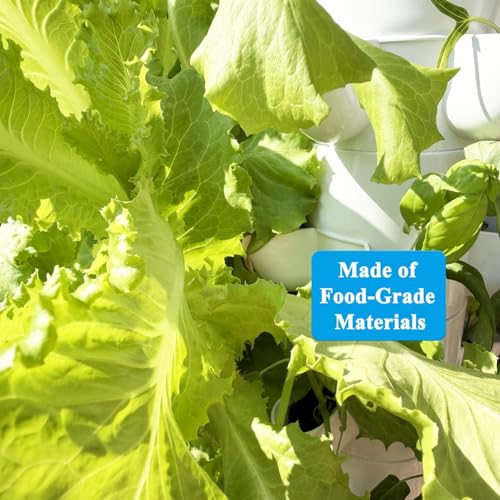 Hydroponics Growing System, 30-Plant Indoor Hydroponic Tower with Pump System, Plants Germination Kit, Smart Aeroponic Herb Garden, Vertical Hydroponic System for Gardening Lover (No Seed) - color: White