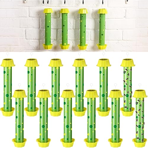 Qualirey 12 Pcs Sticky Fly Trap Fly Stick with Hook, Stylish Style - style: Stylish Style