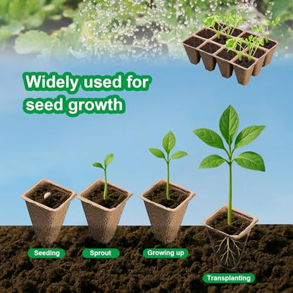 Seedling Starter Trays,Biodegradable Seed Starter Trays for Seedlings,Eco-Friendly Peat Pots(60 Cells - 5 Pack) - size: 5 Pack