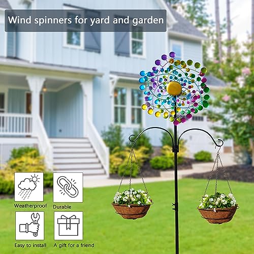 Large Metal Kinetic Wind Spinners Outdoor Garden Yard Decor