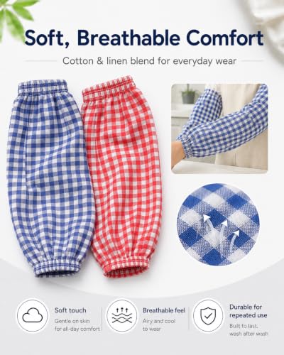 BESTOYARD 3 Pairs Cleaning Oversleeves, Anti-Dust and Oilproof Arm Protective Sleeves with Cotton and Linen for Women Men Kitchen, Gardening, Car Washing, Painting, Topiary Garden
