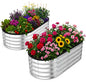 Utopia Home Galvanized Raised Garden Bed 4x2x1 Ft, Pack of 2 Silver - color: Silver, size: 4 Ft (Pack of 2)