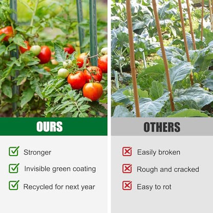 25 Pack 48 Inch Garden Stakes & Tomato Stakes for Climbing Plants - size: 48 Inches