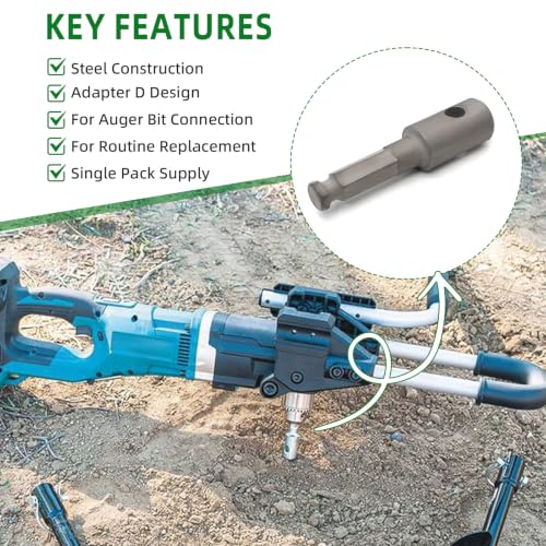 327687-6 Earth Auger Bit Adapter D Compatible with Makita