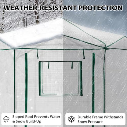 EAGLE PEAK 6.6x6.6 Easy Setup Pop Up Greenhouse, Hexagon, Clear/White - color: Clear/White, size: 6.6x6.6