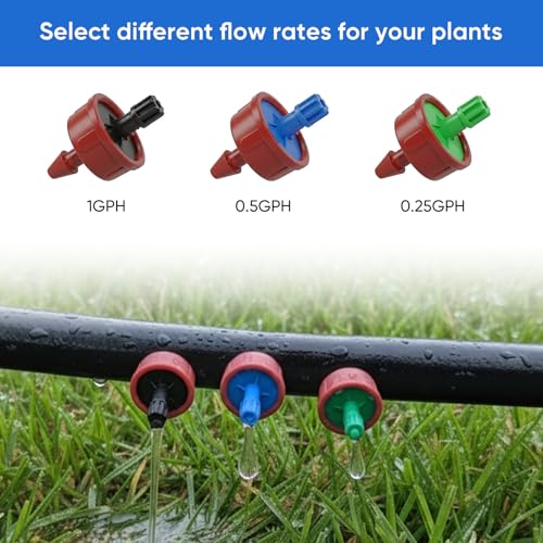 0.5 GPH Drip Irrigation Emitters Pressure Compensating for 1/4" Tube 60pcs - size: 60pcs 0.5 GPH