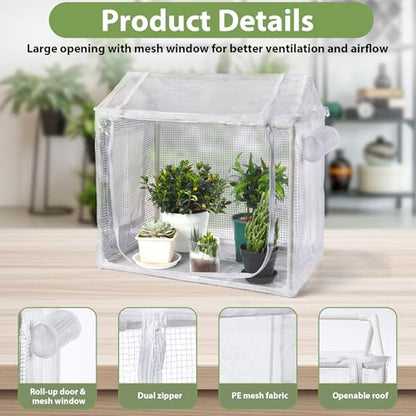 Fully Enclosed Mini Indoor Greenhouse with Top Opening