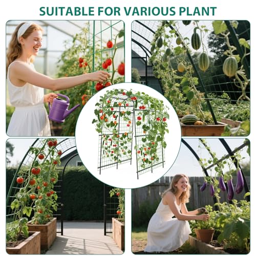 Garvee Metal Garden Arch Trellis 7.7Ft Black - size: 7.7x6x4 Ft