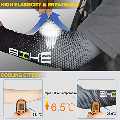 beister Arm Sleeves for Men & Women, UV Protection Cooling Cover and Cyling - color: Black, size: Medium