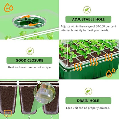 6-Pack Seed Starter Tray Kit with Grow Light