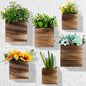 Ziliny 6 Pack Wooden Wall Planters Rustic Hanging Wall Planters, 3 Sizes - size: 3 Sizes