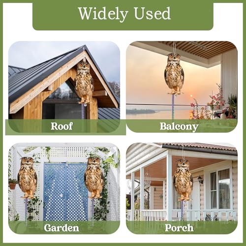 2PCS Flat Fake Owl Plastic Owl to Scare Pigeon for Balcony - color: Brown Owl