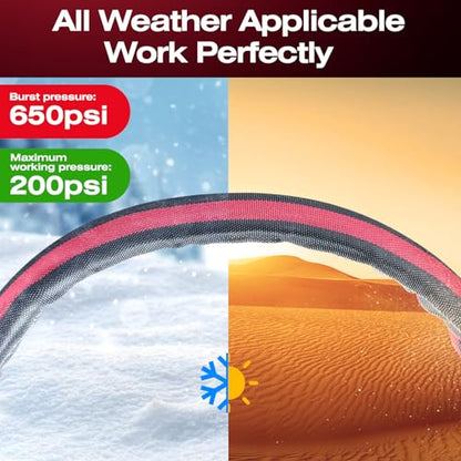 Flexible Lightweight Garden Hose 75 FT - color: Gray/Red, size: 75 FT