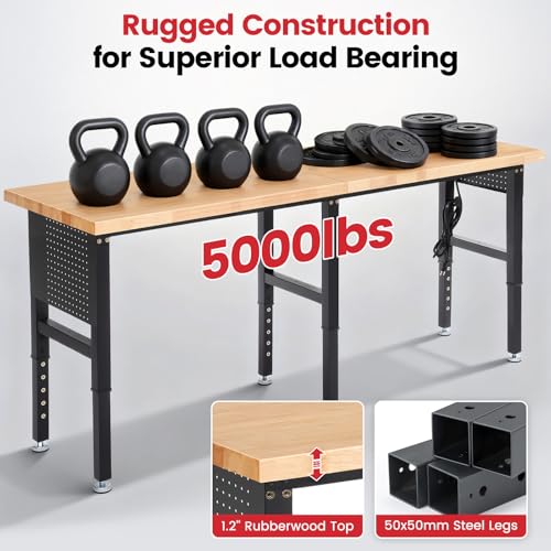 ENJOYWOOD 84" Heavy Duty Workbench, 5000 LBS Capacity Adjustable Height - size: 84" Standard