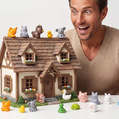 Sibba 30 Pcs Mini Forest Animals Figurines, Mini Resin Animal Miniature