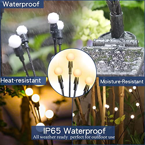 TONULAX Solar Garden Lights - 6 Pack 48 LED Upgraded Solar Swaying Light, Sway by Wind, Outdoor Lights, Yard Patio Pathway Decoration, High Flexibility Iron Wire & Heavy Bulb Base, Warm White - size: 6 Pack