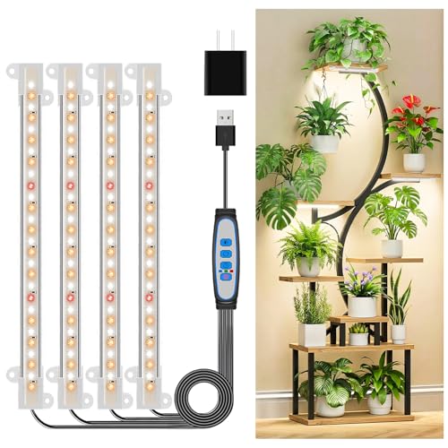 Kullsinss 8in Grow Lights Strips for Indoor Plants, 112 LEDs Plant Light - color: 8in-4 Strip, size: 1 Pack