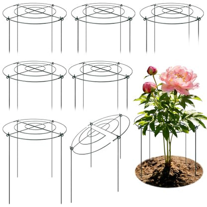 8 Pack Peony Cages and Supports, 16.5 x 20 Inch Plant Support Cage Set - size: 8 Pack- 16.5*20"