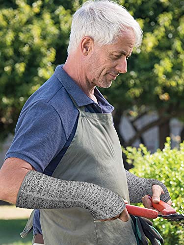 SATINIOR Cut Resistant Arm Sleeves - color: Black, Gray