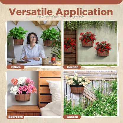 Layhit 6 Pcs Wall Hanging Planters, 13.78 Inches, Brown - color: Brown, size: 13.78 Inches