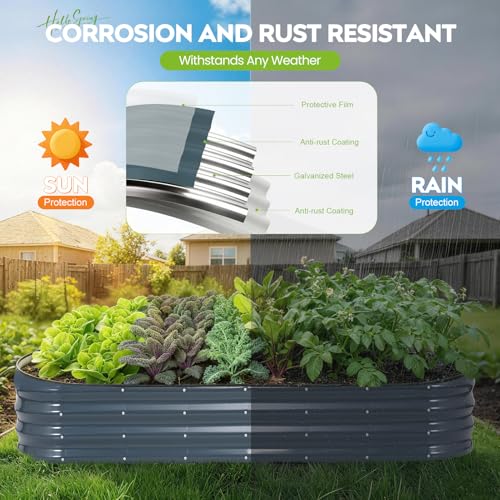 Galvanized Raised Garden Bed 2 PCS, 8x2x1ft Metal Planter Box Grey - color: Gray, size: 8x2x1ft(2pcs)