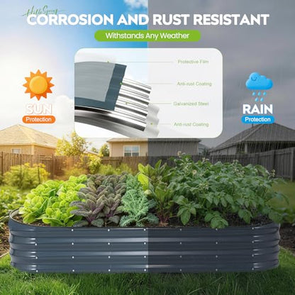 Galvanized Raised Garden Bed 2 PCS, 8x2x1ft Metal Planter Box Grey - color: Gray, size: 8x2x1ft(2pcs)