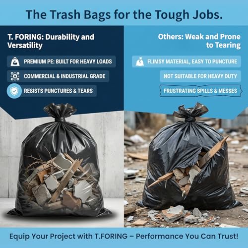 55-60 Gallon Trash Bags Unscented, 40'' x 53'', Black, 120 Count - color: 55-60 Gallon | 120 Count, size: 120 Count(pack of 1)