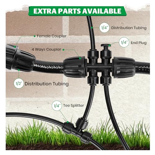 Bonviee 40-Pack 1/4-Inch Quick-Connect Adjustable Drip Emitters, Vortex - size: 40 Pack - Vortex Push-To-Connect Emitter