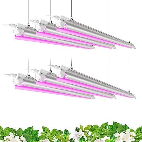 Barrina LED Grow Light, 252W(6 x 42W) 4ft T8, Full Spectrum, Pink, 6 Packs - color: Pink, size: 4ft-6 Packs
