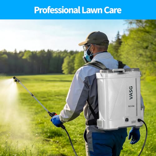Battery Powered Backpack Sprayer 4 Gallon, 21V 2.6Ah Electric Sprayer - color: White