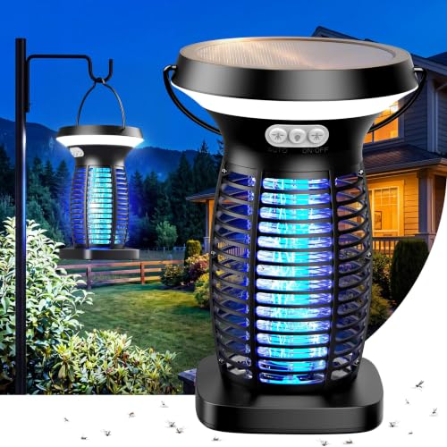 Solar Bug Zapper Outdoor and Indoor, Mosquito Fly Zapper for Home - color: black