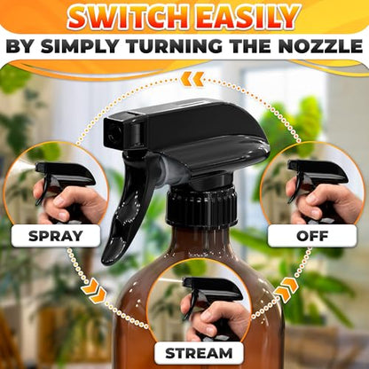 12 Pack Spray Nozzle for Bottles, Trim-To-Fit Tube; Plastic (Black) - color: 12 Pcs Black