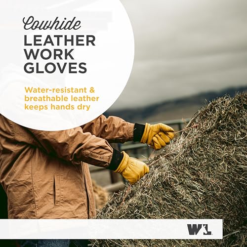 Wells Lamont Men's Insulated HydraHyde Work Gloves, Grain Cowhide, Large - size: Large, style: Glove
