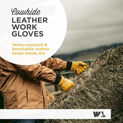 Wells Lamont Men's Insulated HydraHyde Work Gloves, Grain Cowhide, Large - size: Large, style: Glove