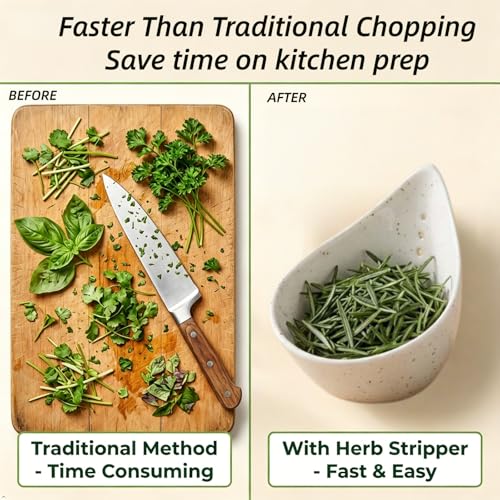 Herb Stripper Bowl,Ceramic Herb Stripper Tool with 5 Size Holes - color: Milk White