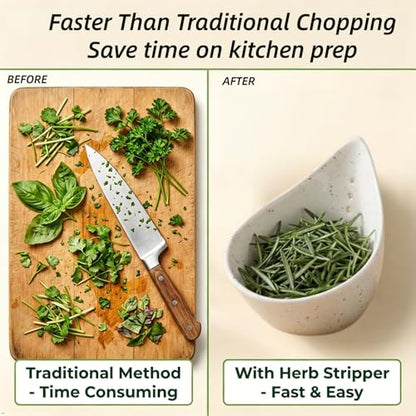 Herb Stripper Bowl,Ceramic Herb Stripper Tool with 5 Size Holes - color: Milk White