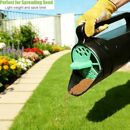 Handheld Spreader 80 Oz Large Capacity, Multi-Use Lawn Spreader with Adjustable Openings, Hand Spreader Shaker for Grass Seed, Fertilizer, Ice Melt & Snow Salt, Ideal for Garden, Yard & Lawn Care