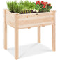 Best Choice Products 34x18x30in Raised Garden Bed, Elevated Wood Planter Box Stand for Kids, Backyard, Patio, Balcony w/Bed Liner, 150lb Capacity - Natural - color: Natural