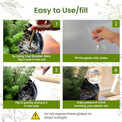 Iridescent Self Watering Globes, Glass Rainbow Plant Watering Globes, Self Watering Planter Insert, Automatic Plant Waterer Indoor (Medium-4 Pcs Iridescent, Medium) - color: Medium - 4 Pcs (Pack of 1)