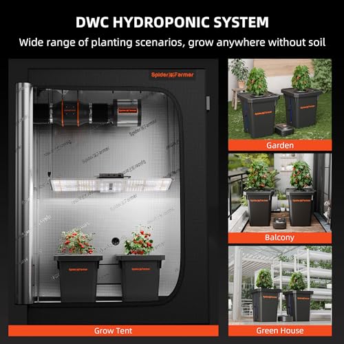 Spider Farmer DWC Hydroponics Growing System Kit 2 Buckets for Indoor Plant - size: 2 Buckets + Top Drip Kit