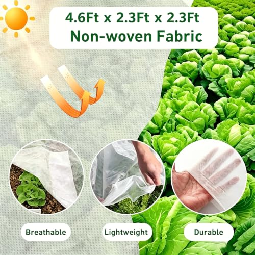 2PCS Garden Raised Bed Plant Shade Cloth,Non-Woven Sunshade Cover for 4×2FT