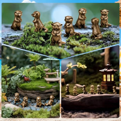 Civaner 50 Pcs Mini Brass Otter, Mini Brass Figurines - style: Cute Otter