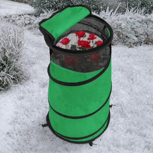 Pop Up Rose Cones for Winter Protection, Rose Collars Protective Cover - color: Green-1Pcs