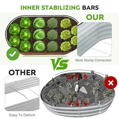 Galvanized Raised Garden Bed - 2PCS 4x2x1.4ft Metal Planter Box Brown - color: Brown, size: 4x2x1.4ft(2pcs)