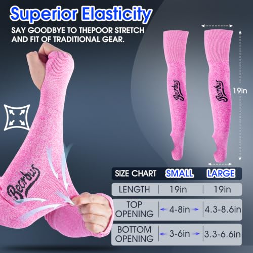 ANSI A5 Cut Resistant Arm Sleeves for Men Women - color: Pink, size: Small