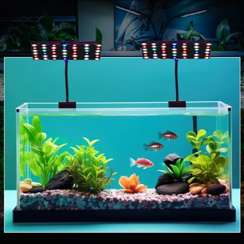 Rossesay 2 Pack Clip-on LED Aquarium Light for Plants, Full Spectrum