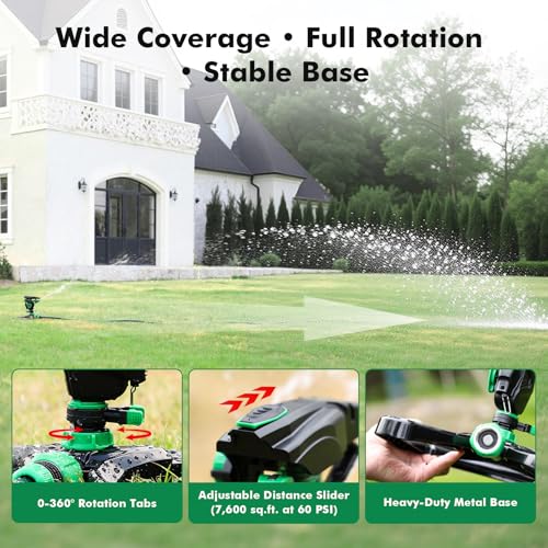 RESTMO Impact Sprinklers for Yard,Large Area Yard Sprinkler