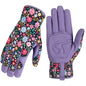 Gardening Gloves for Women, Breathable Leather Garden Gloves,Gardening Gift - color: Purple - Flower