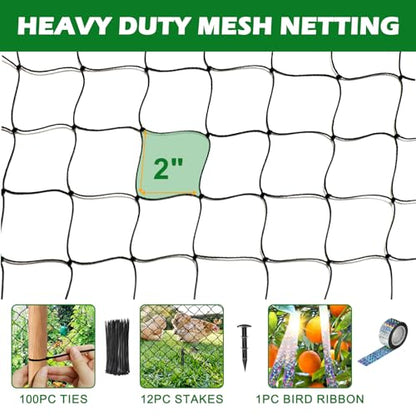 BSTPCOO 50'x50' Netting for Chicken Coop, 2" Mesh Nylon Bird Netting - size: 50'×50'-2''